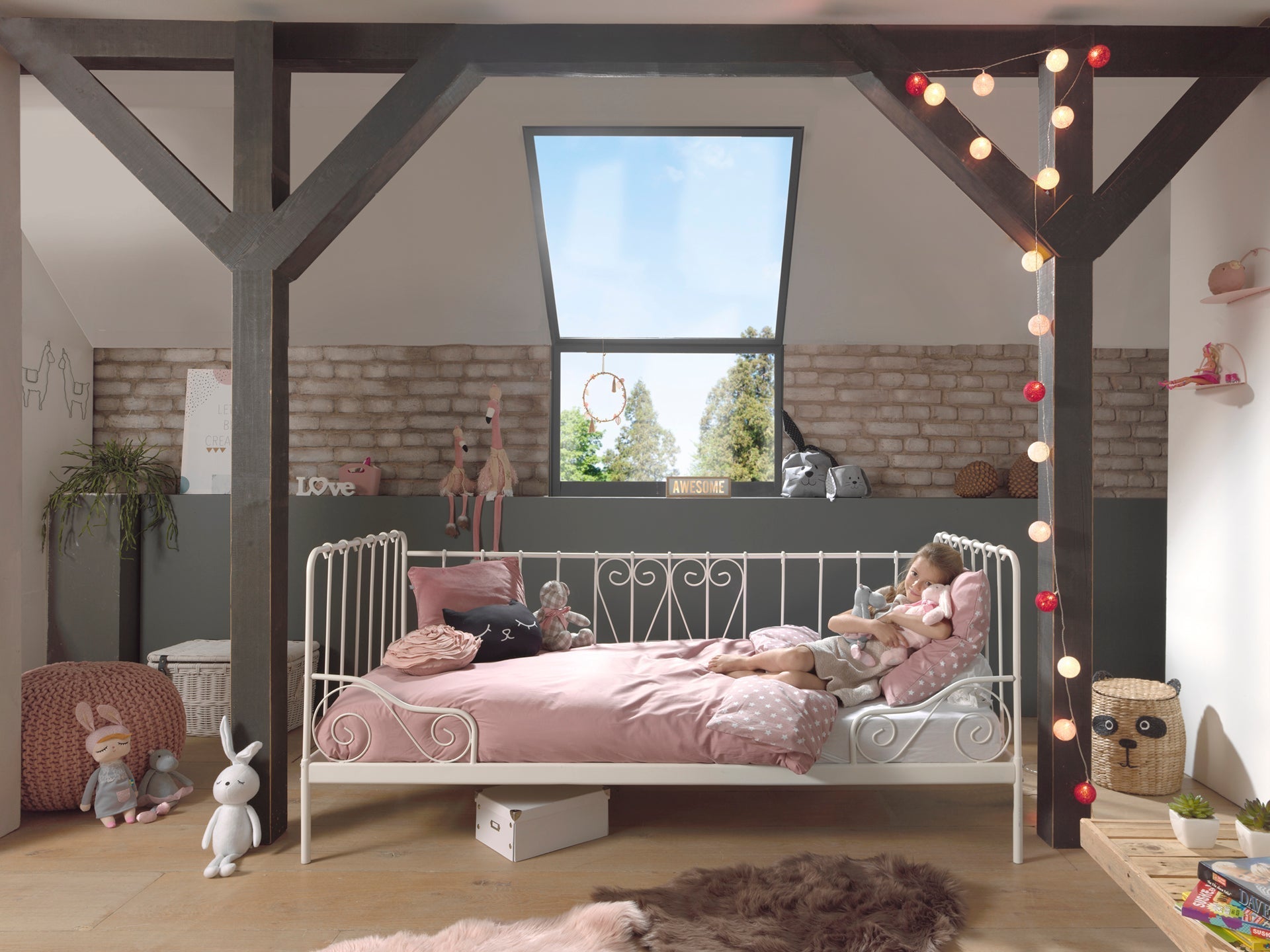 Vipack Alice Kids Single Day Bed - White