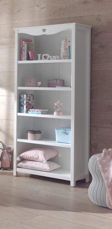 Vipack Amori Kids Bed With Bedside Drawers, 2 Door Wardrobe, Desk & Bookcase - White