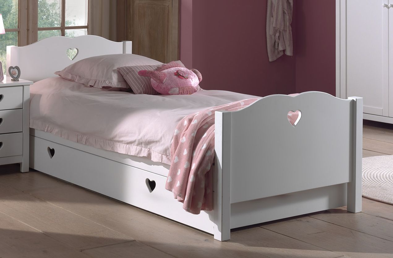 Vipack Amori Kids Bed With Trundle - White