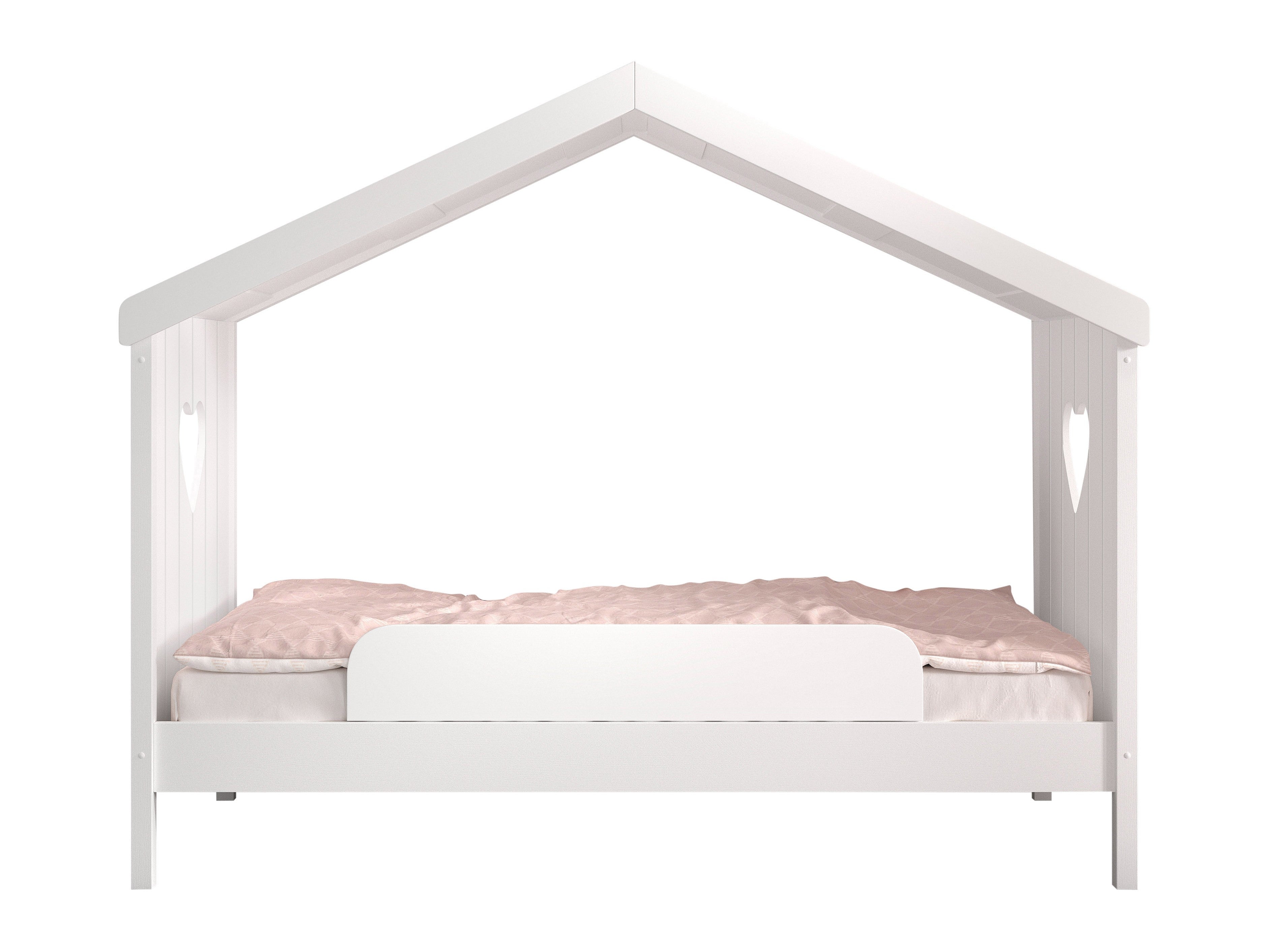 Vipack Amori Open House Bed With Slats & Safety Rail - White