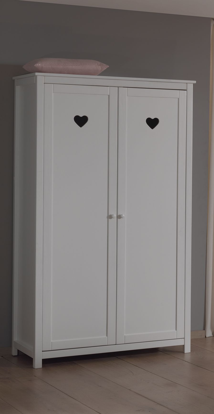 Vipack Amori Kids Bed With Bedside Drawers, 2 Door Wardrobe, Desk & Bookcase - White