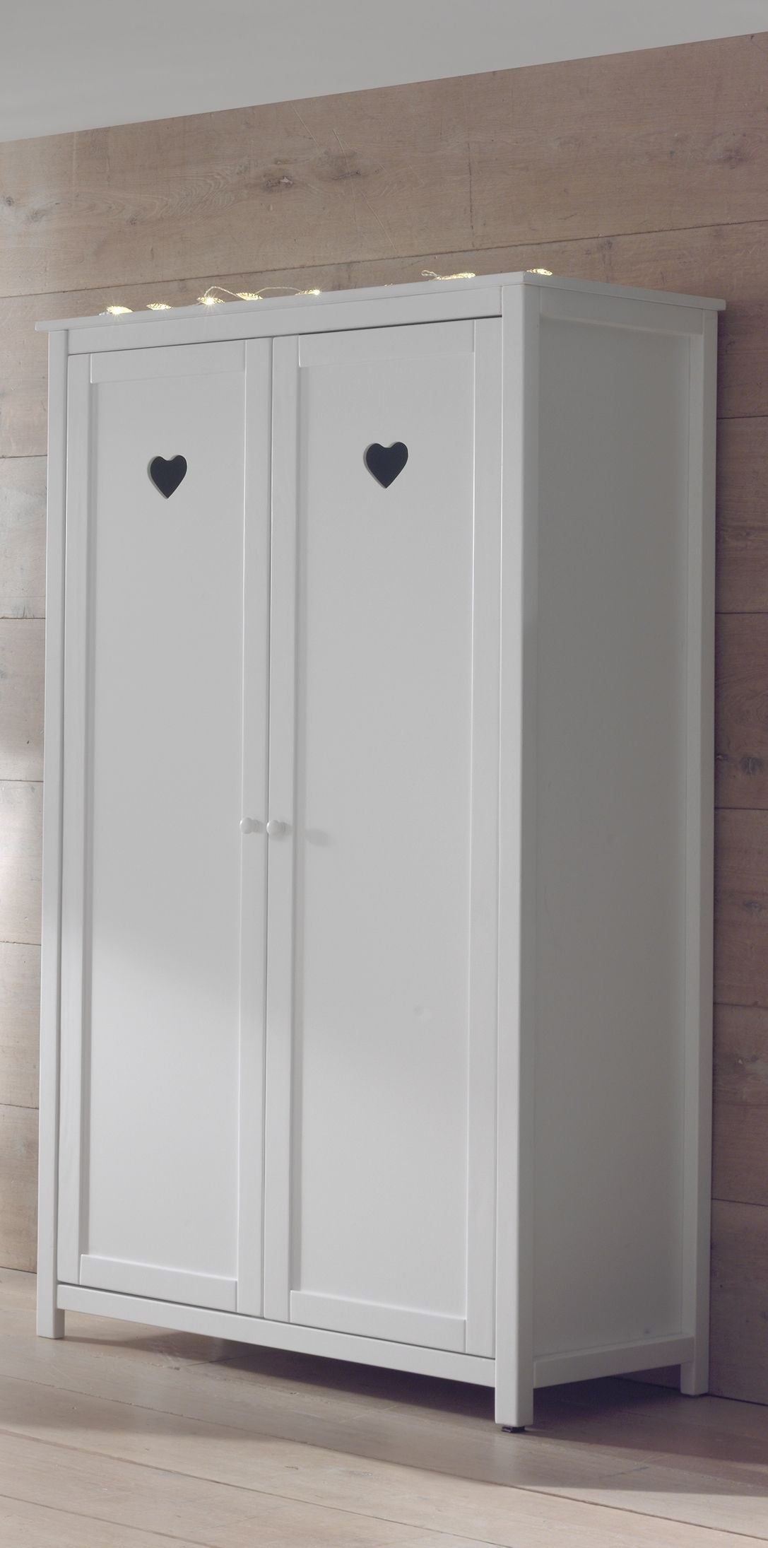 Vipack Amori Kids Bed With Slats, Bedside Drawers, 2 Door Wardrobe & Desk - White