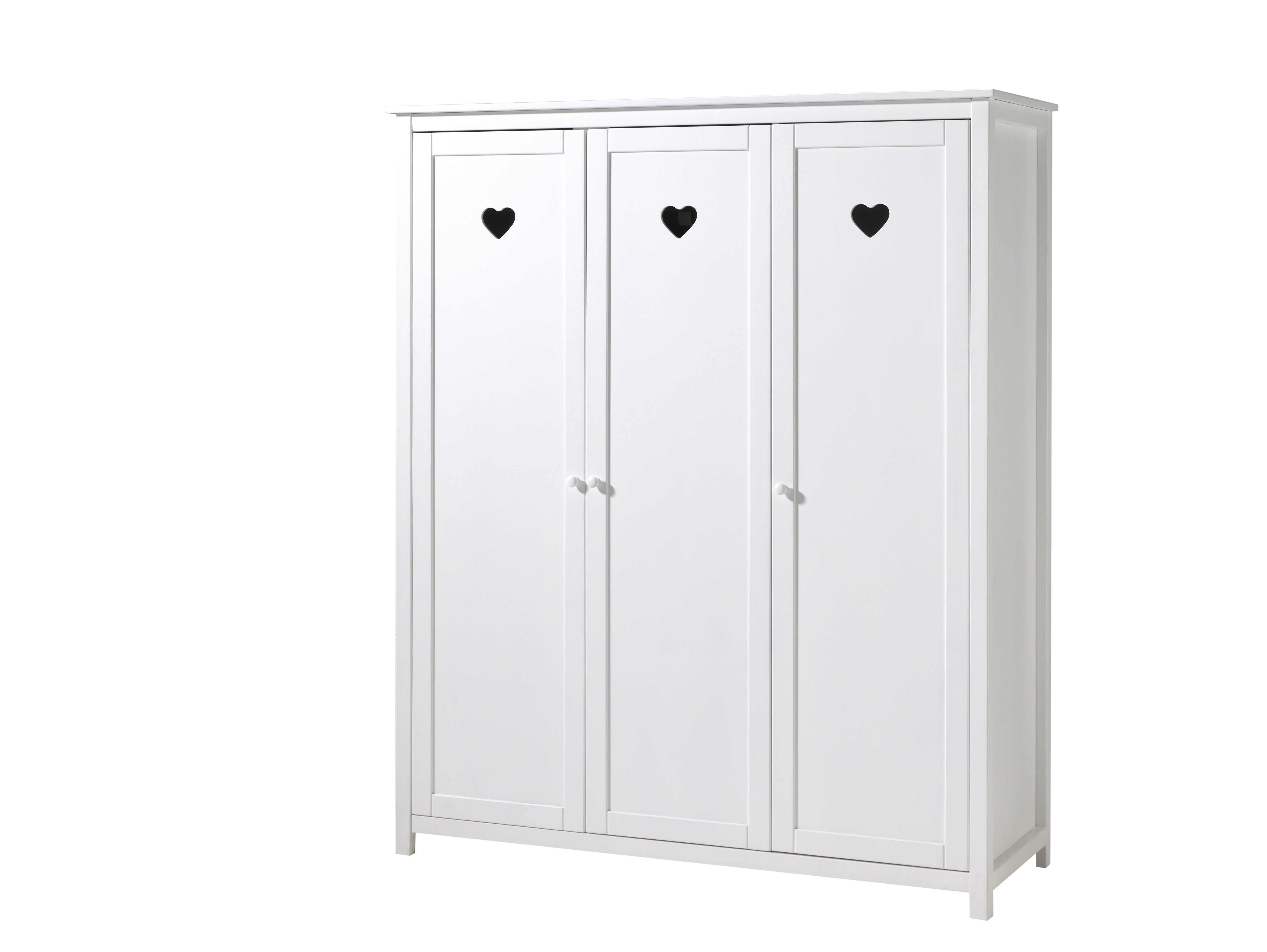 Vipack Amori Kids Bed With Slats, Bedside Drawers, 3 Door Wardrobe, Desk & Bookcase - White