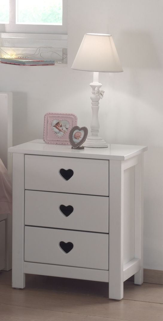 Vipack Amori Kids Bed With Trundle, Bedside Drawers & 2 Door Wardrobe - White