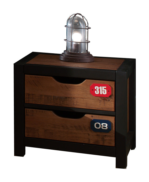 Vipack Alex Kids Bed With Slats & Bedside Drawers - Black & Natural