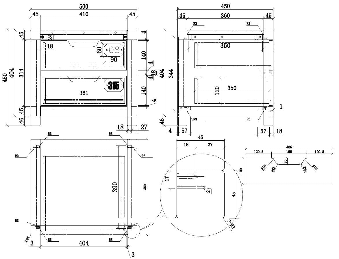 Vipack Alex Kids Bed With Slats & Bedside Drawers - Black & Natural