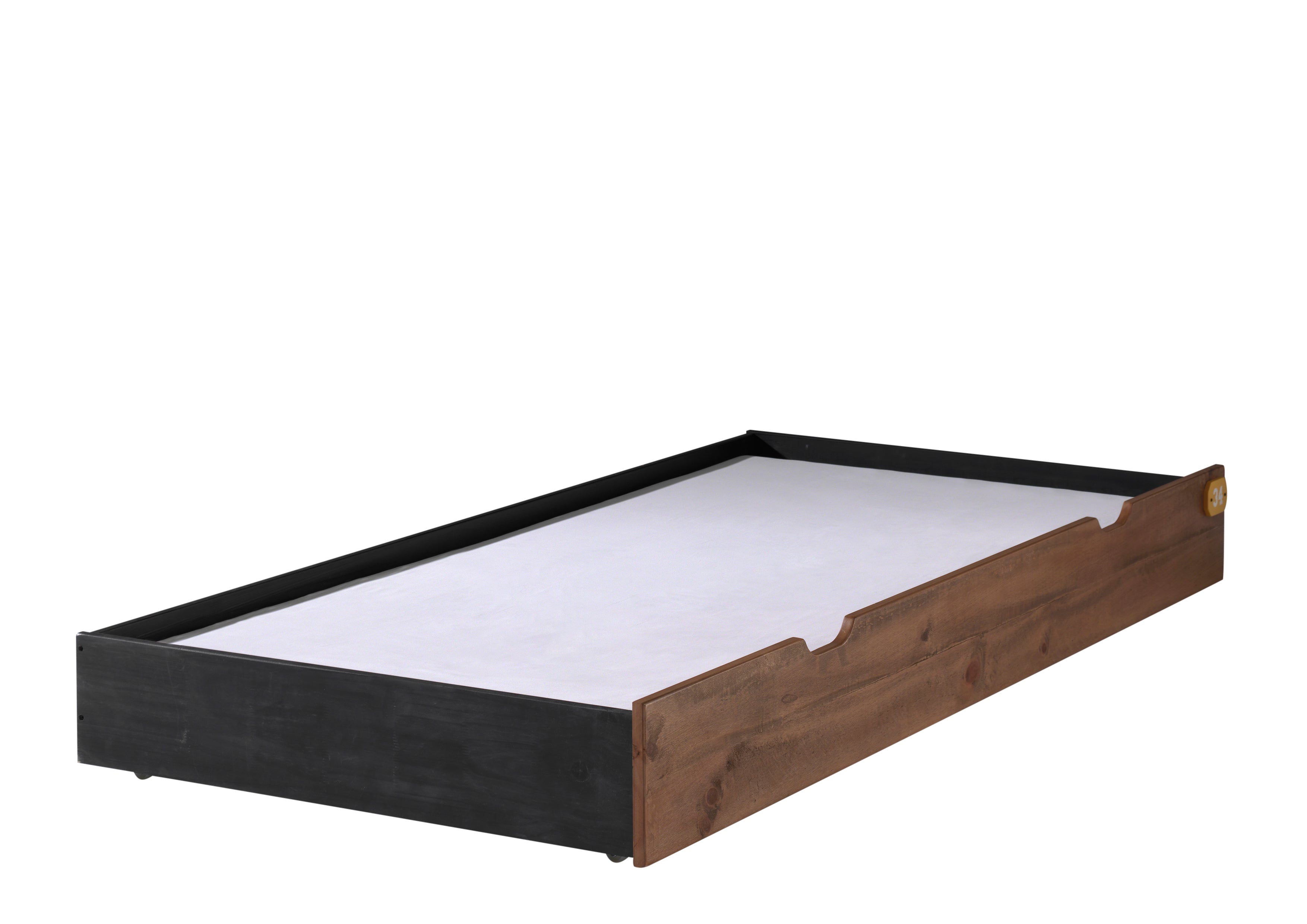 Vipack Alex Kids Bed with Bedside Drawers & Trundle - Black & Natural