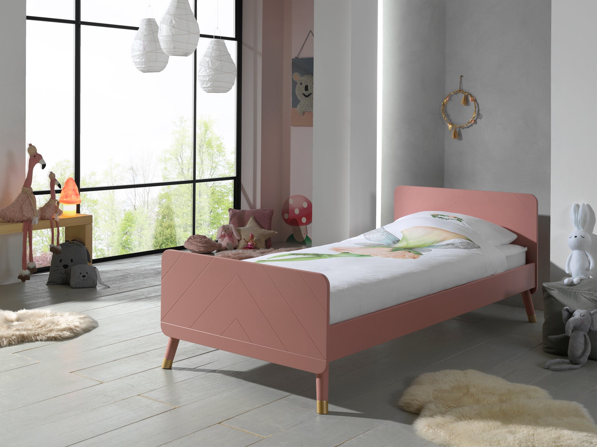 Vipack Billy Kids Bed With Bedside Drawers - Pink