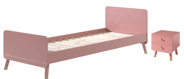 Vipack Billy Kids Bed With Bedside Drawers - Pink