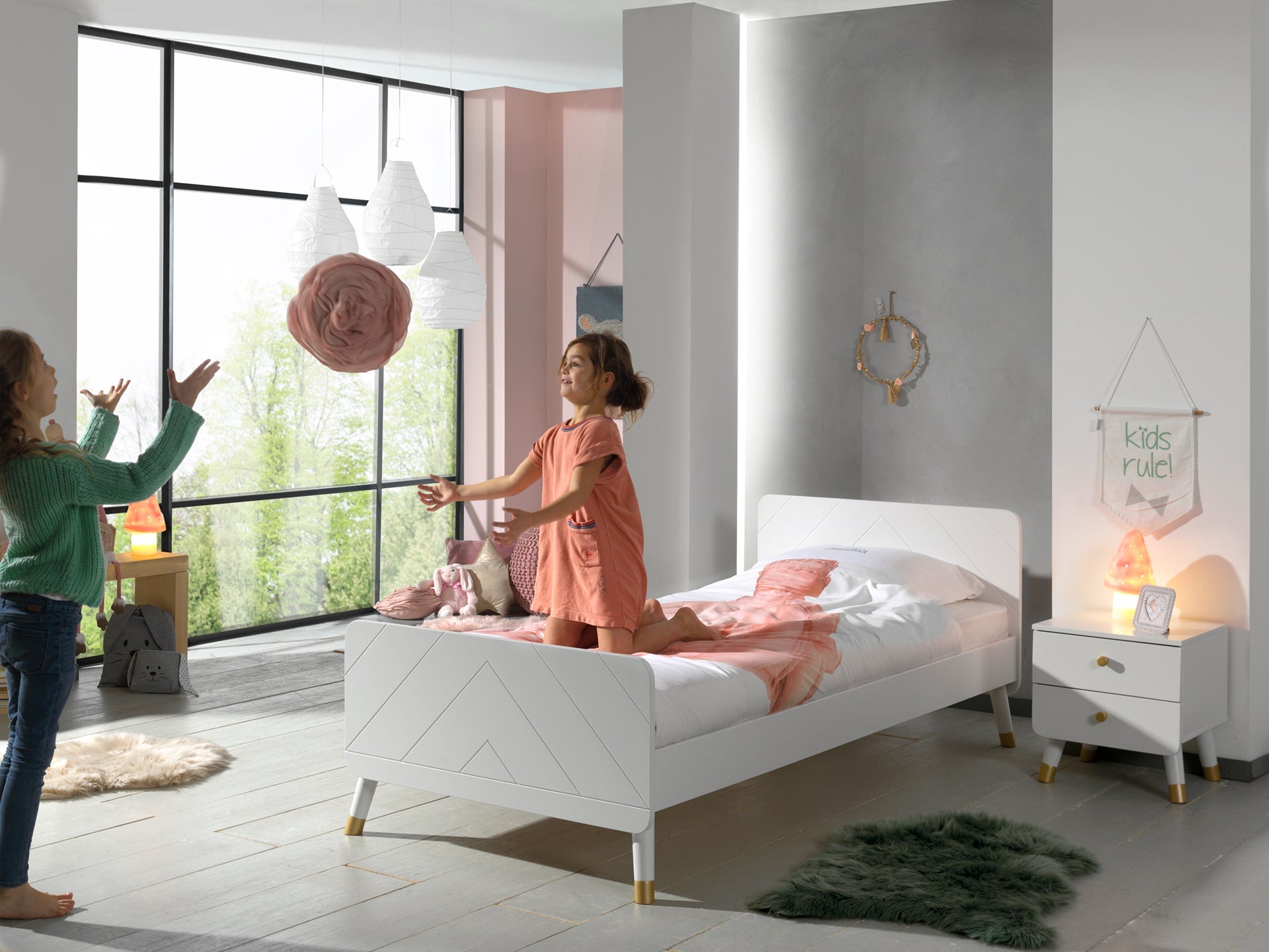 Vipack Billy Kids Bed With Bedside Drawers - White