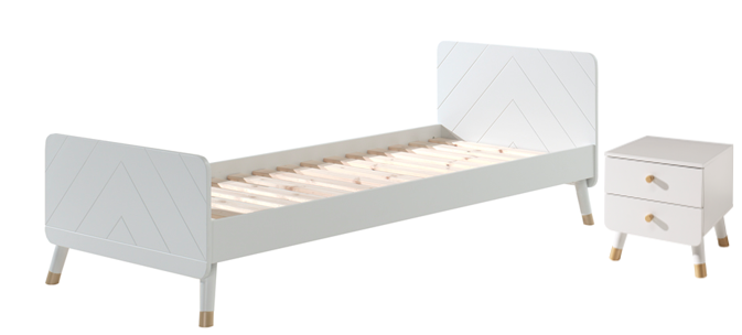 Vipack Billy Kids Bed With Bedside Drawers - White