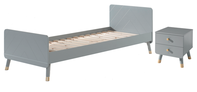 Vipack Billy Kids Bed With Bedside Drawers - Grey