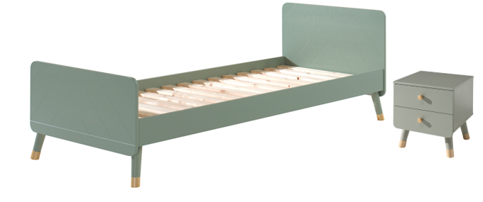 Vipack Billy Kids Bed With Bedside Drawers - Olive Green