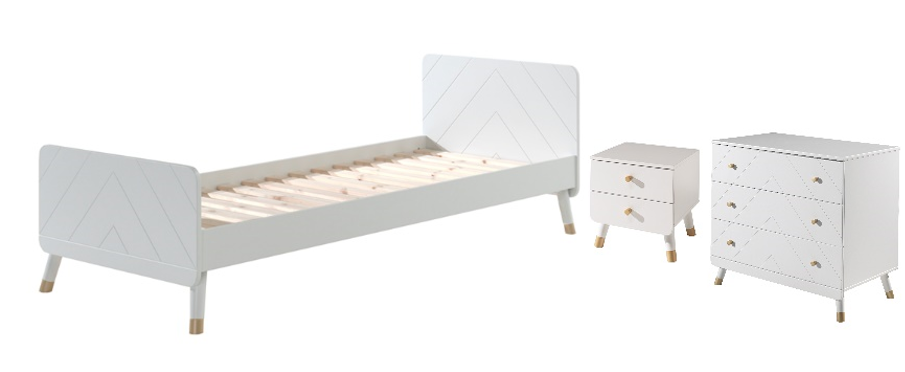Vipack Billy Kids Bed With Bedside Drawers & Chest Of Drawers - White