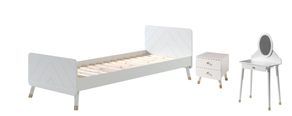 Vipack Billy Kids Bed With Bedside Drawers & Dressing Table - White