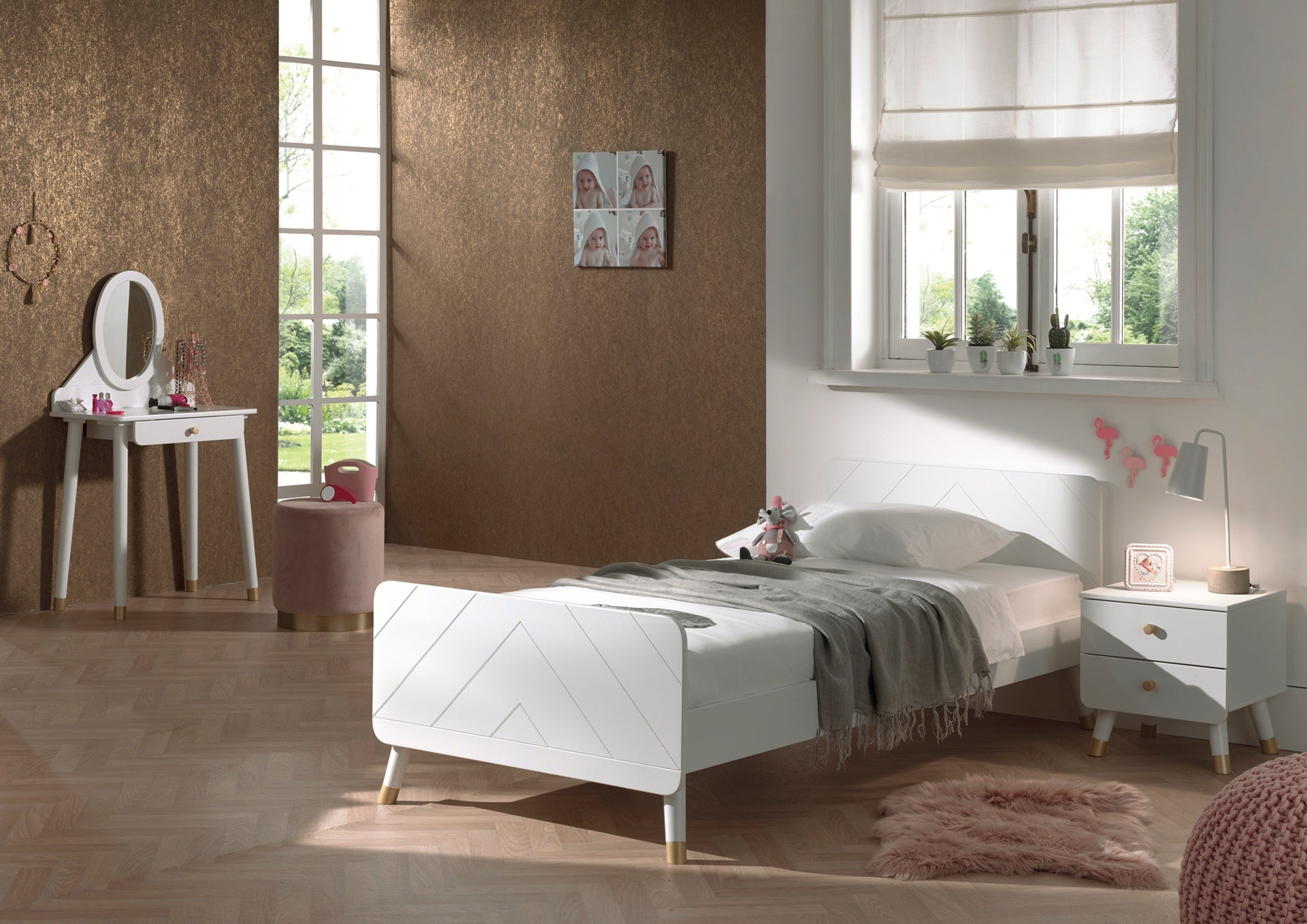 Vipack Billy Kids Bed With Bedside Drawers & Dressing Table - White