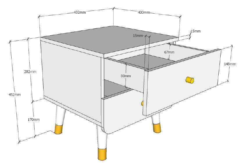 Vipack Billy Kids Bed With Bedside Drawers & Dressing Table - White