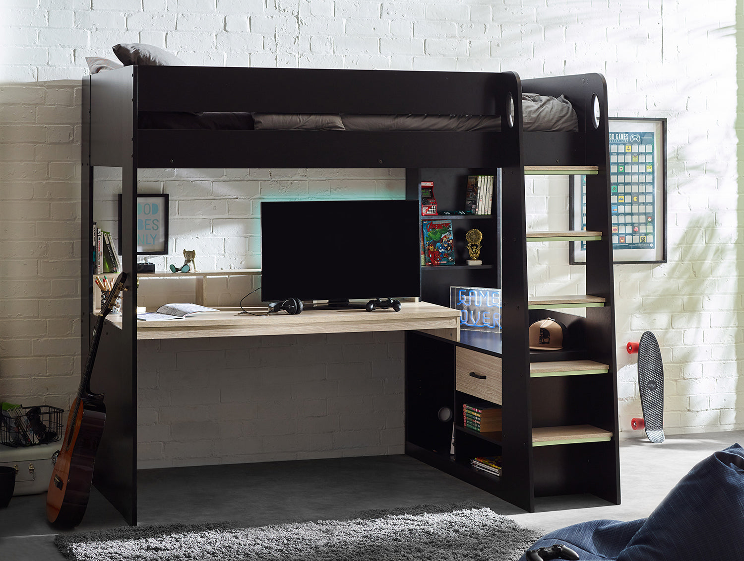 Julian Bowen Blaze Gaming High Sleeper - Black