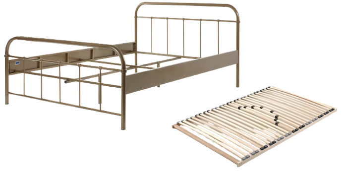 Vipack Boston European Double Bed With Slats - Bronze