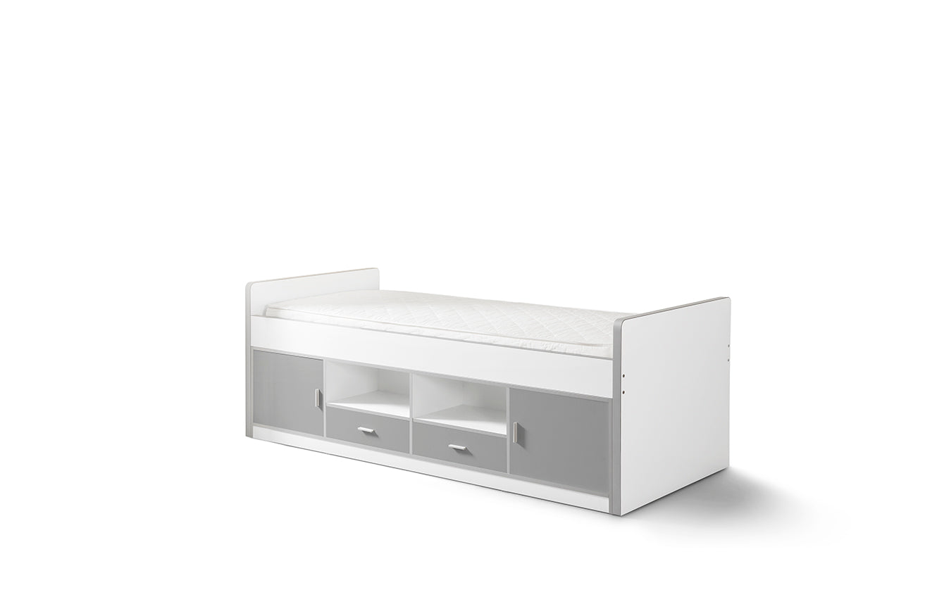 Vipack Bonny Mid Sleeper Kids Bed With Storage & Slatted Frame - Silver
