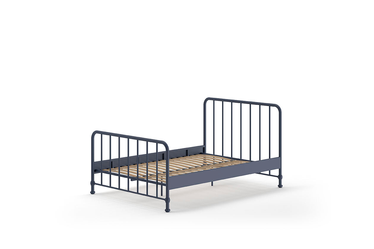Vipack Bronxx Kids Metal Double Bed 140cm x 200cm - Denim Blue
