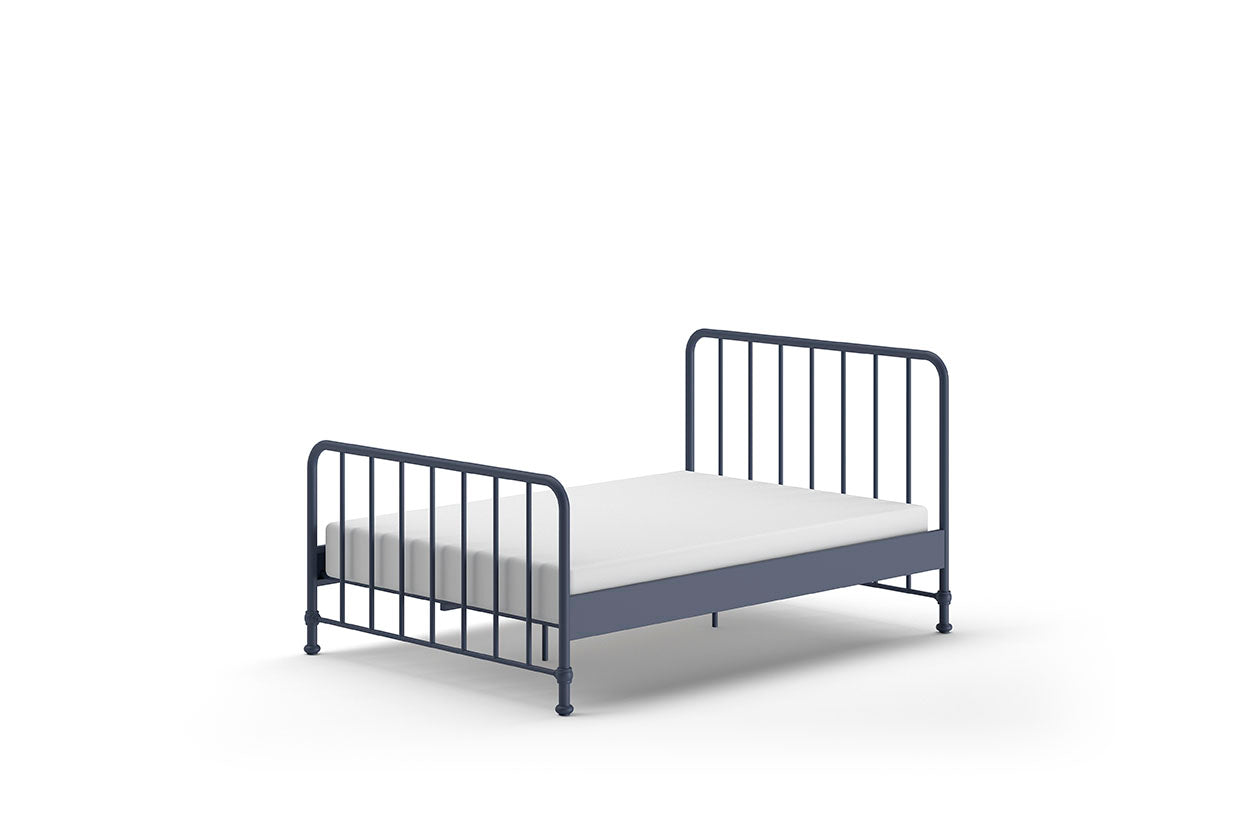 Vipack Bronxx Kids Metal Double Bed 140cm x 200cm - Denim Blue