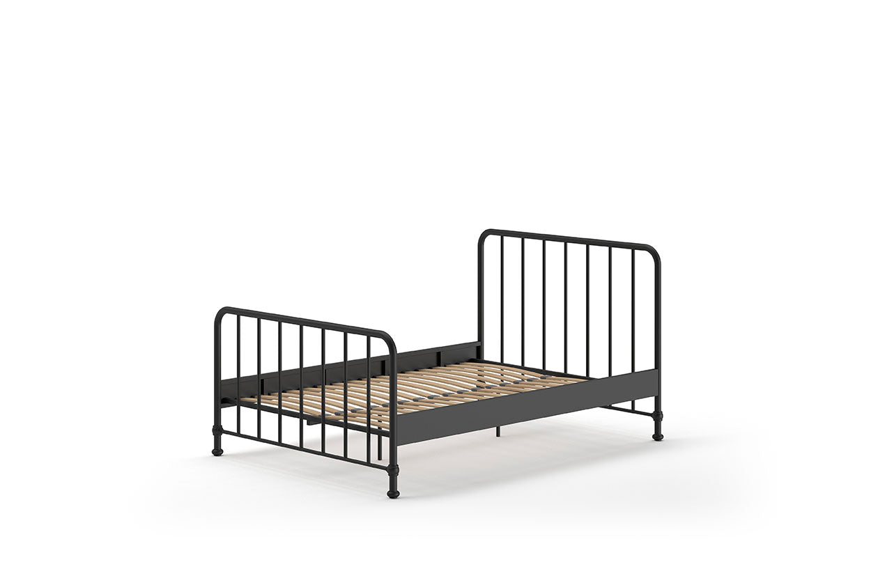 Vipack Bronxx Kids Metal Double Bed 140cm x 200cm - Black