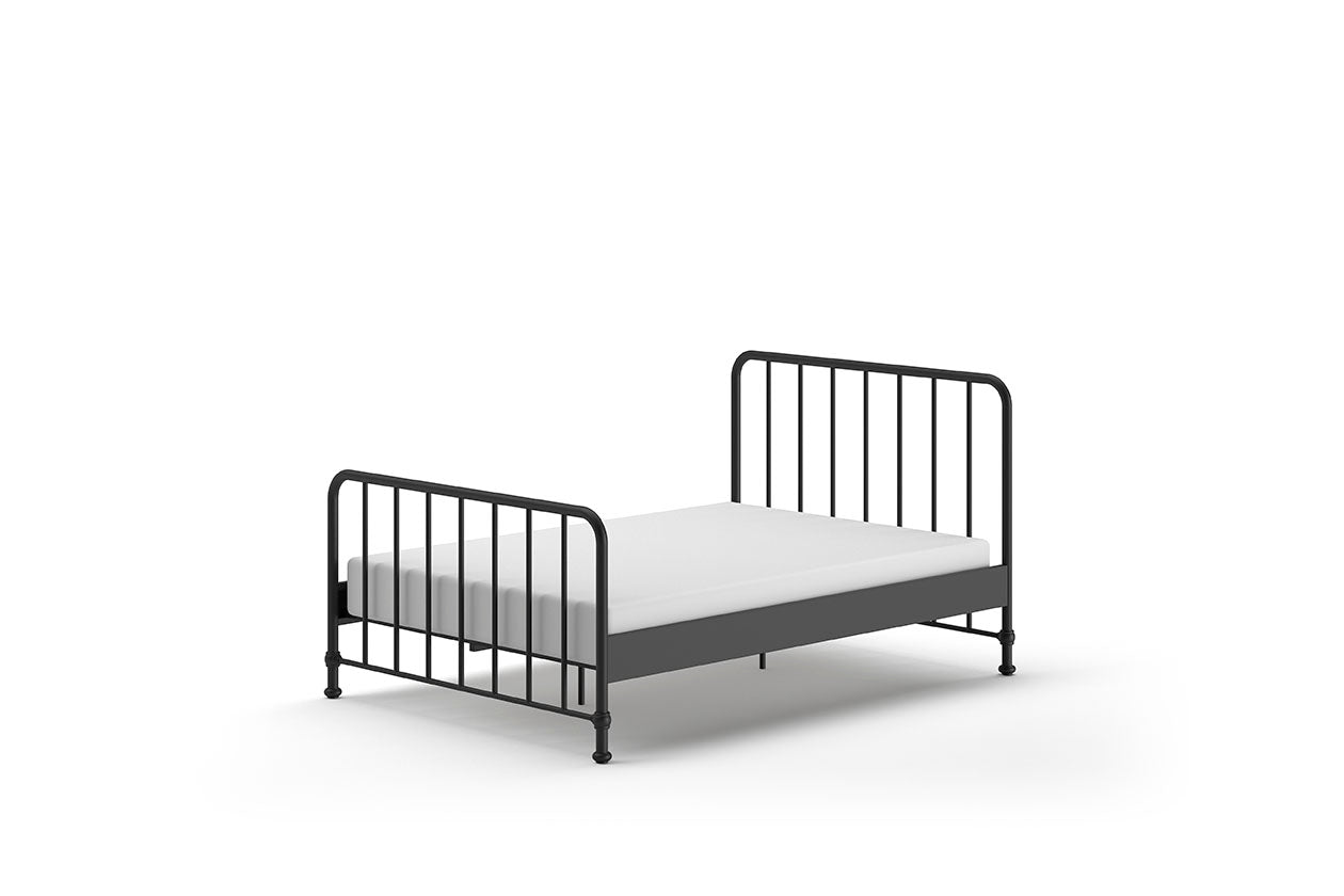 Vipack Bronxx Kids Metal Double Bed 140cm x 200cm - Black