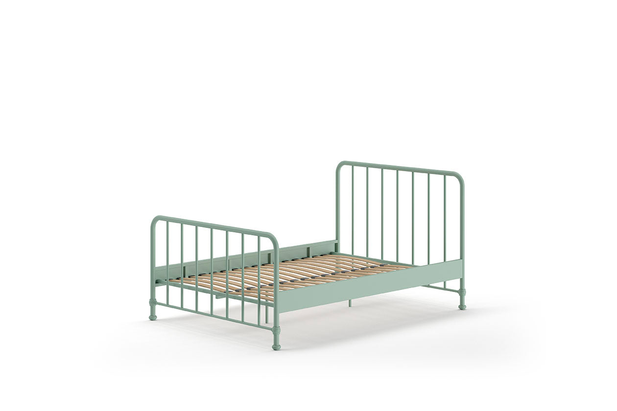 Vipack Bronxx Kids Metal Double Bed 140cm x 200cm - Olive Green