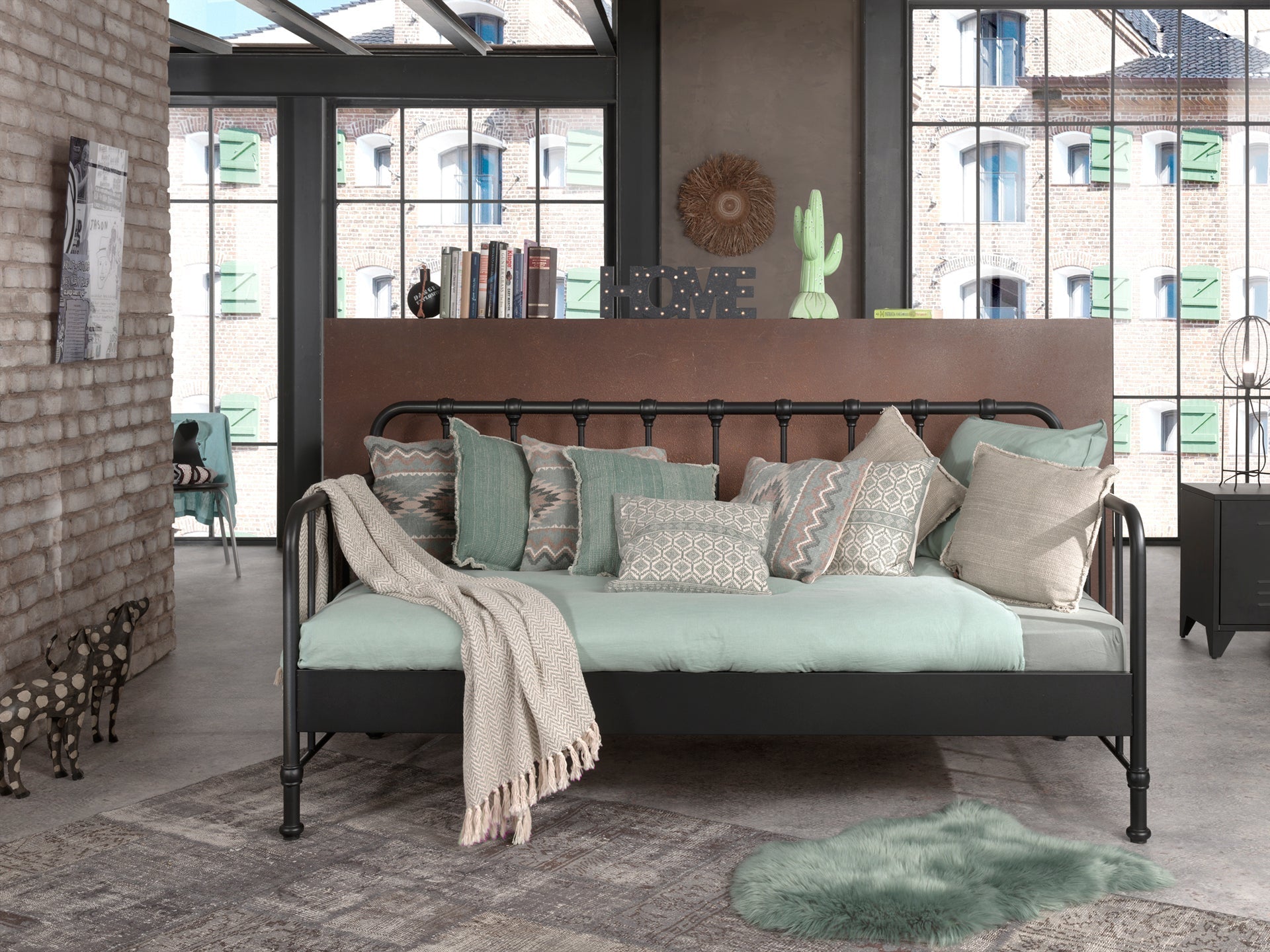 Vipack Bronxx Day Bed 90cm x 200cm - Black