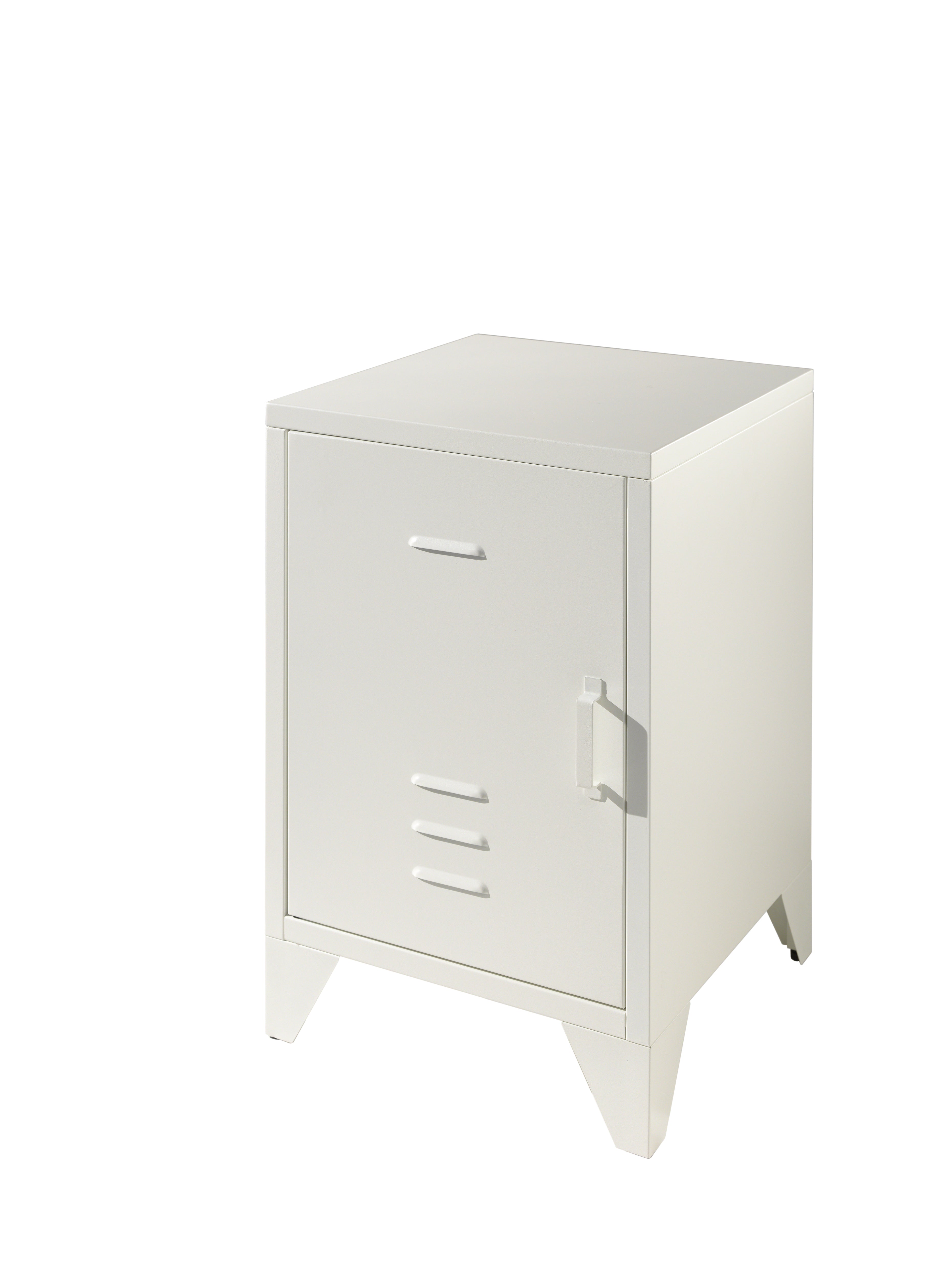 Vipack Bronxx Kids Single Metal Bed with Bedside Locker - White