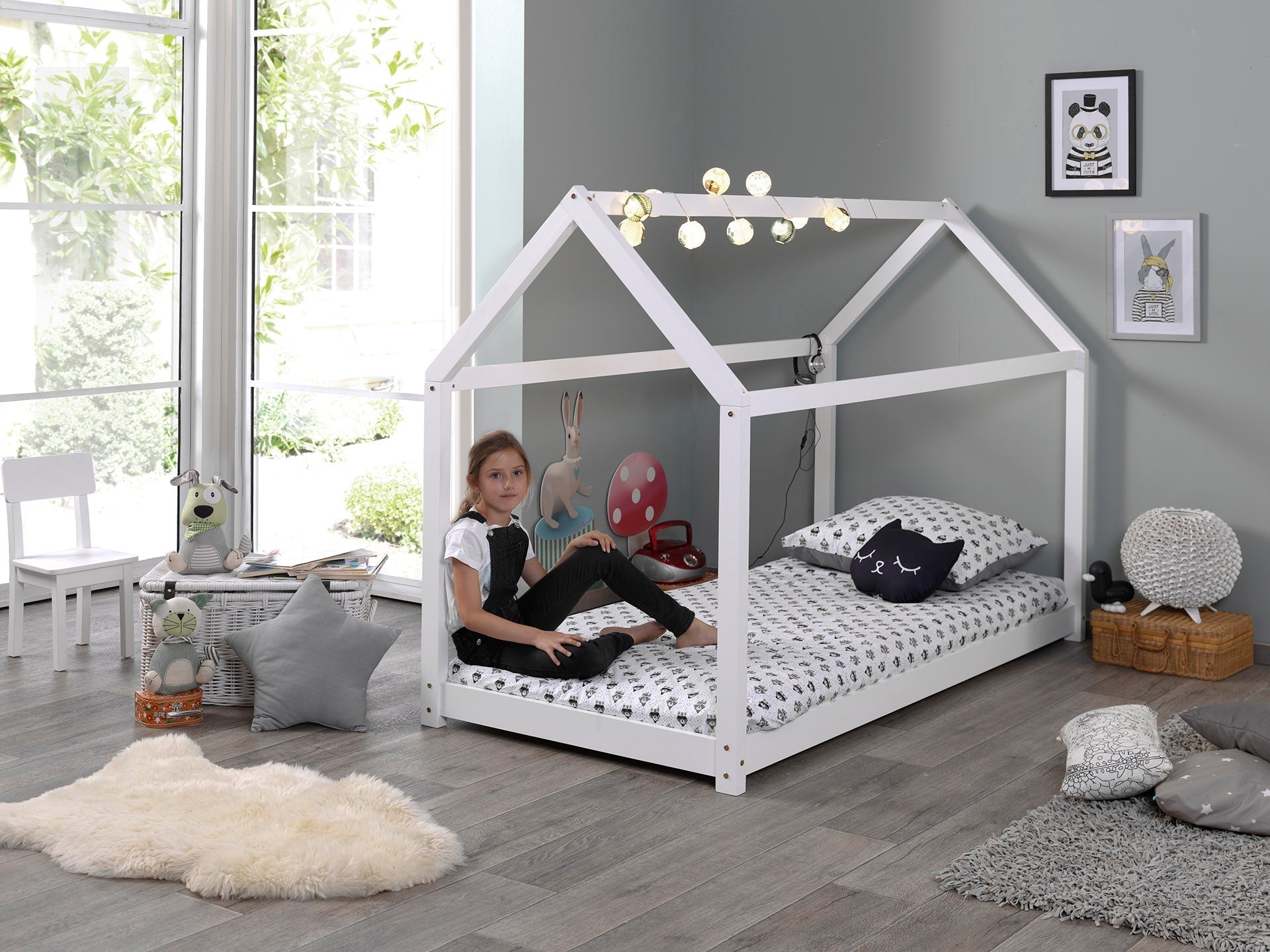 Vipack Cabane Kids House Bed - White
