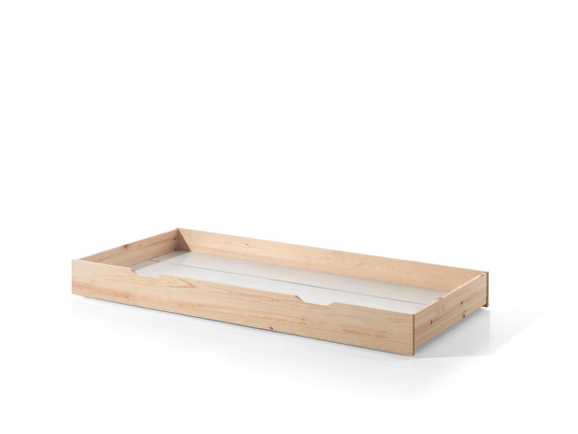 Vipack Dallas Kids House Slatted Day Bed With Trundle & Fabric Canopy - Natural Wood