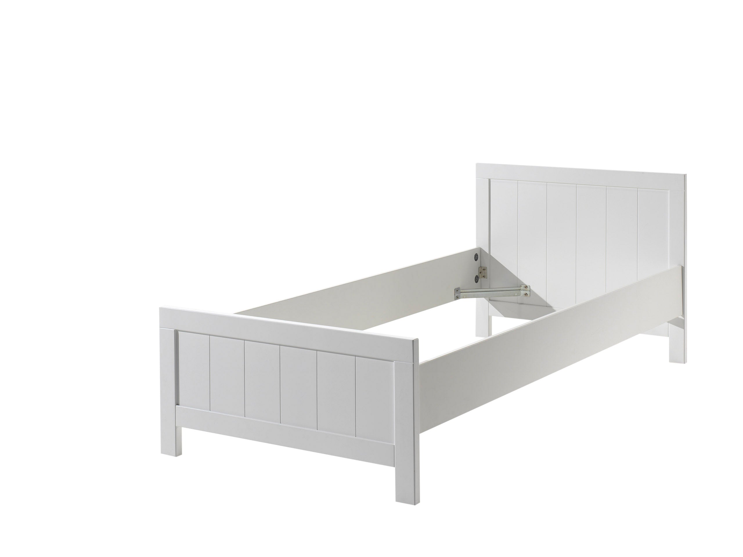 Vipack Erik Kids Single Bed With Bedside Drawer, 2 Door Wardrobe & Desk - White
