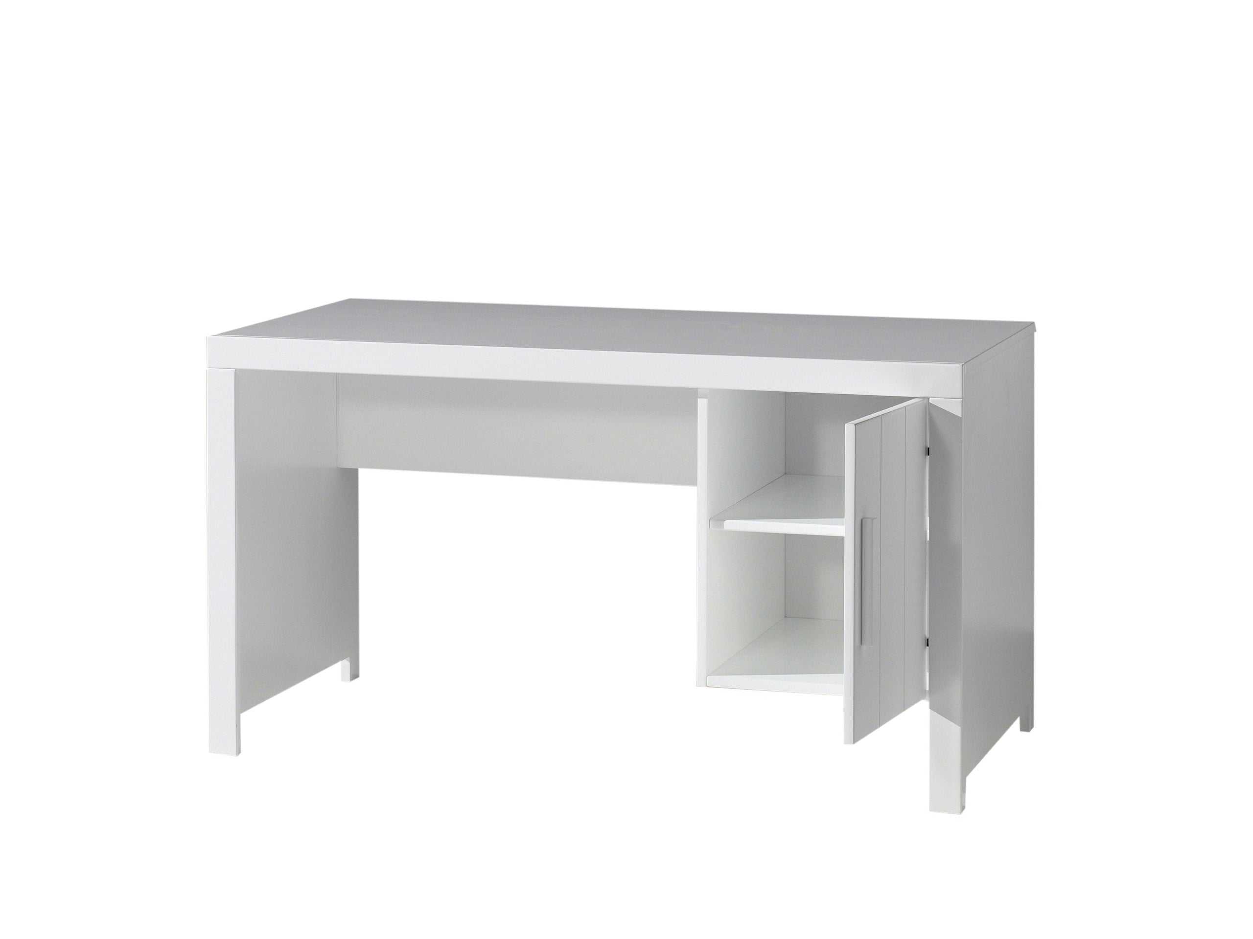 Vipack Erik Kids Single Bed With Slats, Trundle, Bedside Drawer, 3 Door Wardrobe, Desk & Bookcase - White