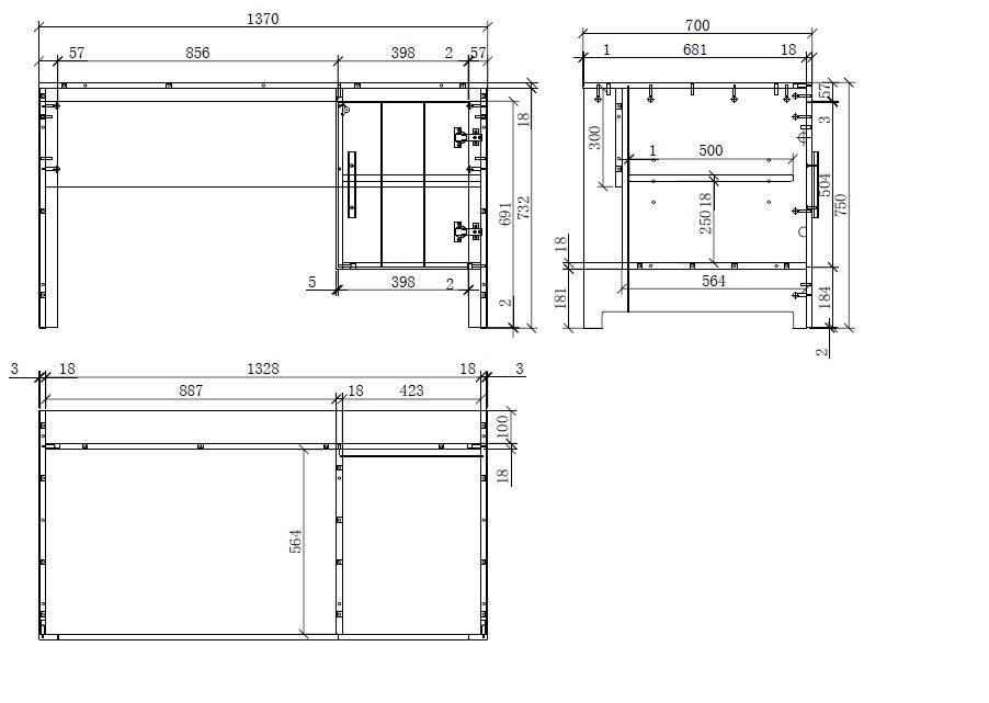 Vipack Erik Kids Single Bed With Bedside Drawer, 3 Door Wardrobe & Desk - White