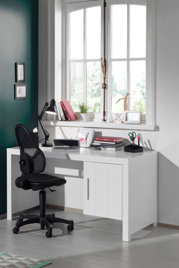 Vipack Erik Kids Single Bed With Slats, Bedside Drawer, 3 Door Wardrobe, Desk & Bookcase - White