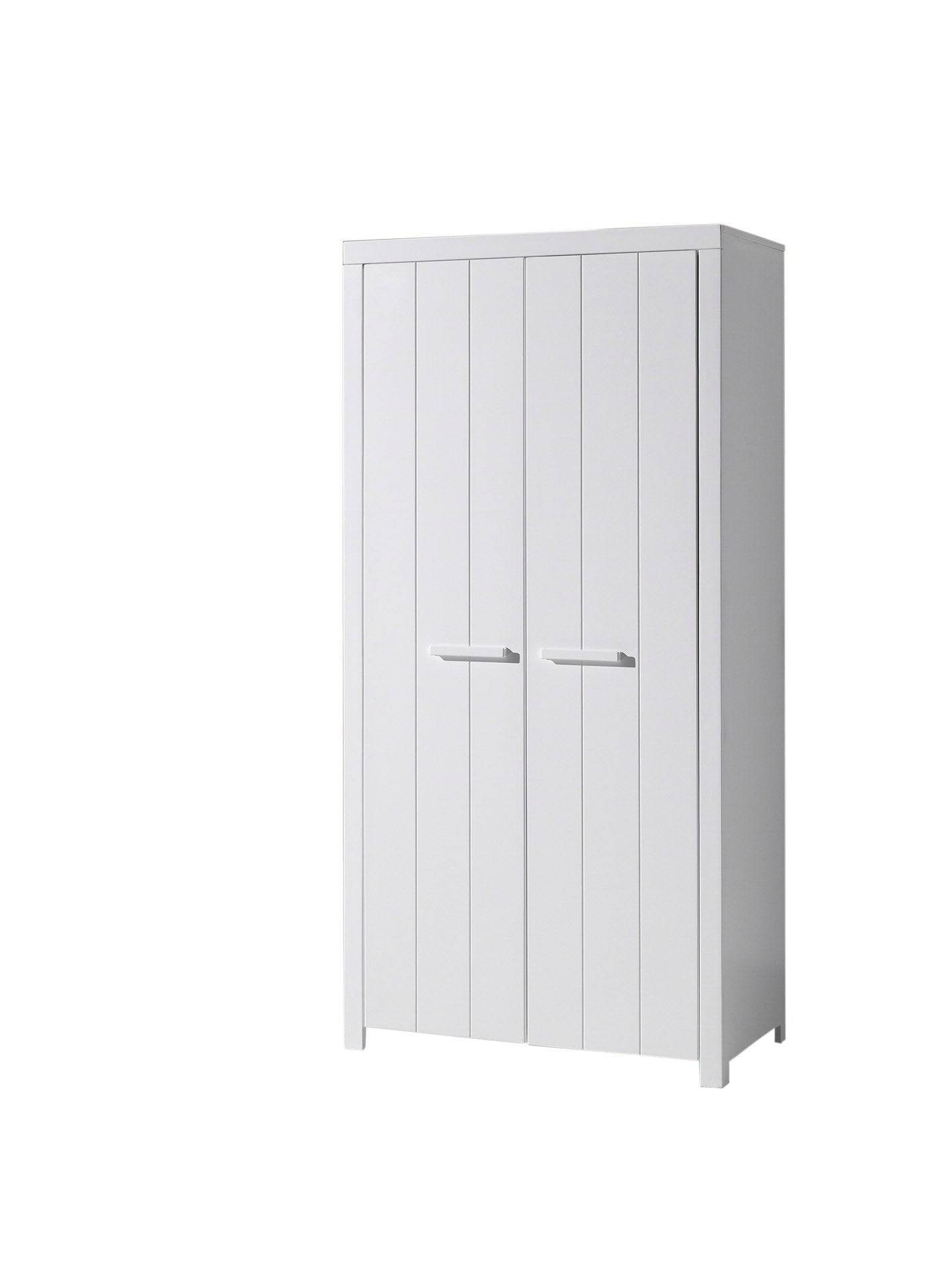 Vipack Erik Kids Single Bed With Slats, Trundle, Bedside Drawer, 2 Door Wardrobe, Desk & Bookcase- White