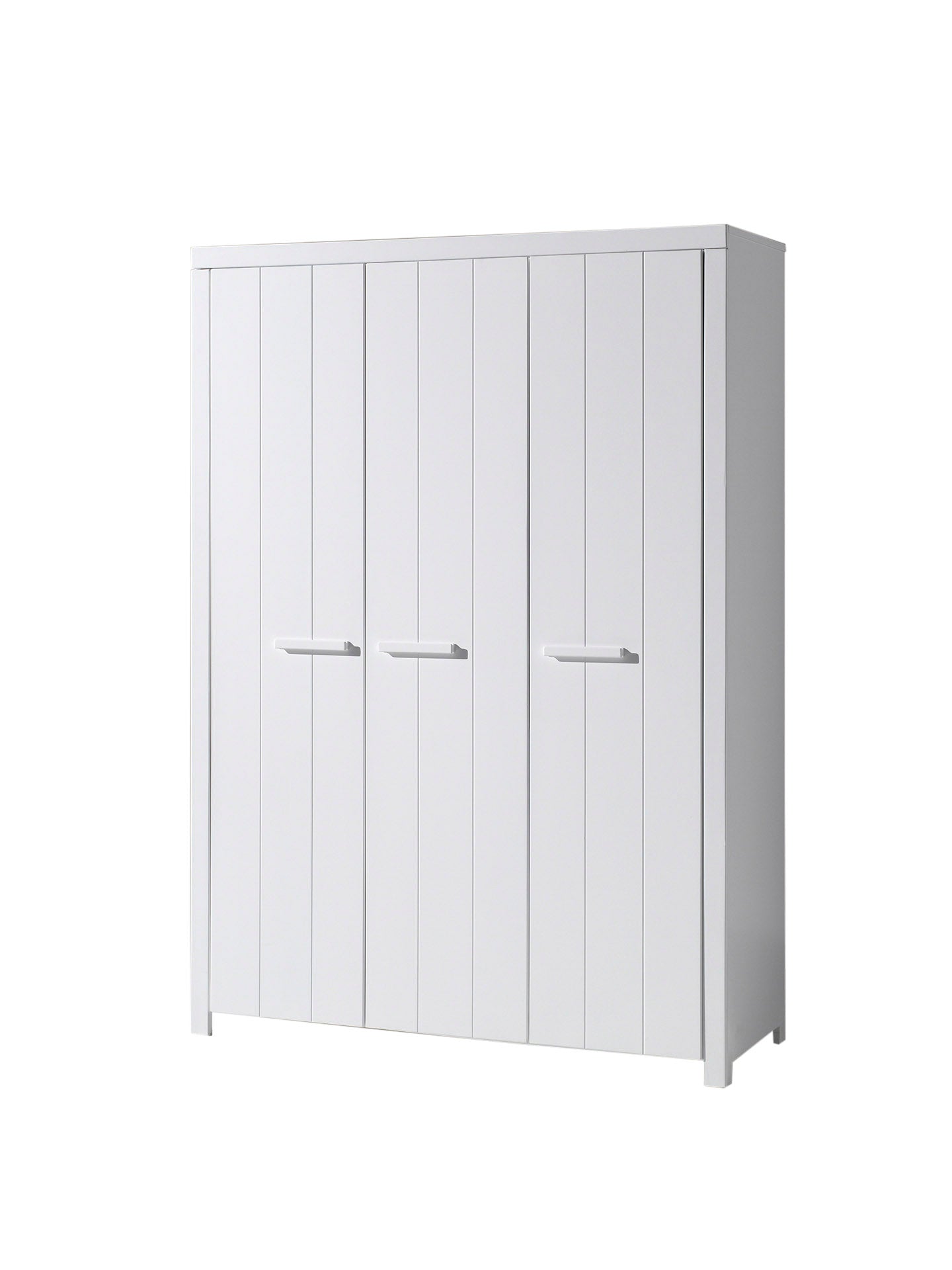 Vipack Erik Kids Single Bed With Bedside Drawer, 3 Door Wardrobe & Desk - White
