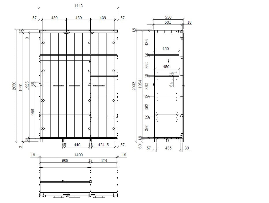 Vipack Erik Kids Single Bed With Bedside Drawer & 3 Door Wardrobe - White