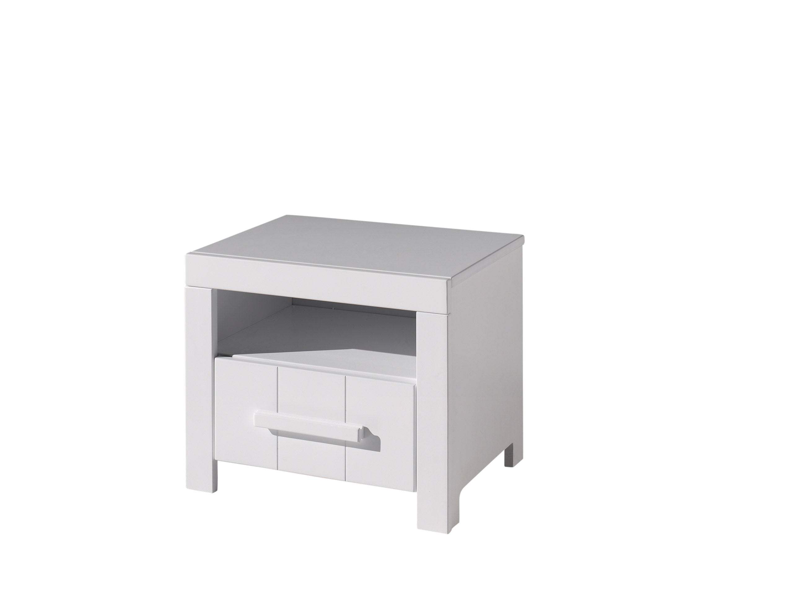 Vipack Erik Kids Single Bed With Bedside Drawer, 3 Door Wardrobe, Desk & Bookcase - White