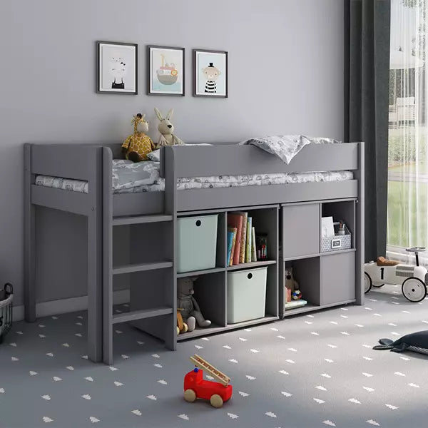 Estella Mid Sleeper Bed with Desk & Storage Cube