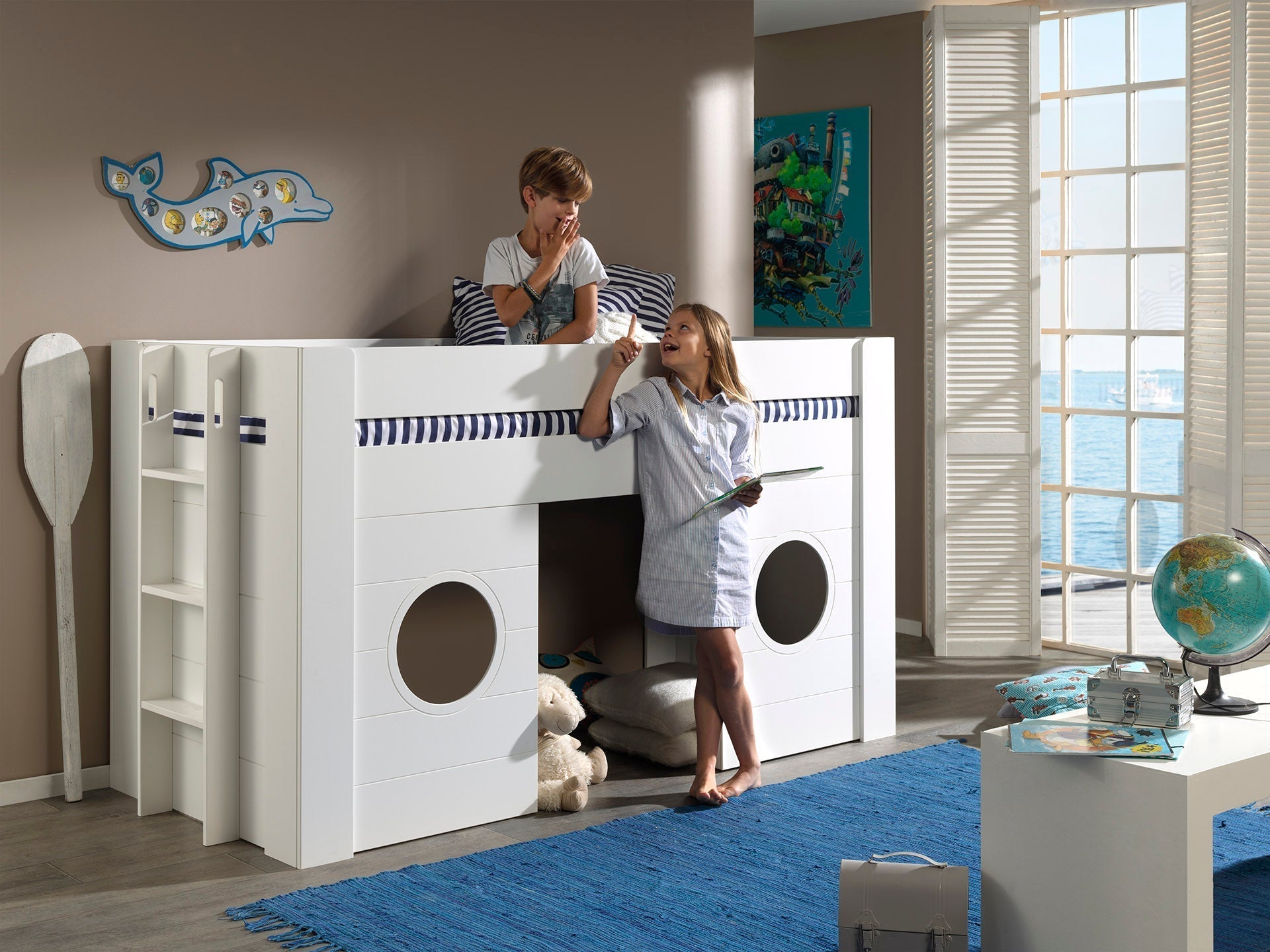 Vipack Freya Kids Mid Sleeper Bed - White