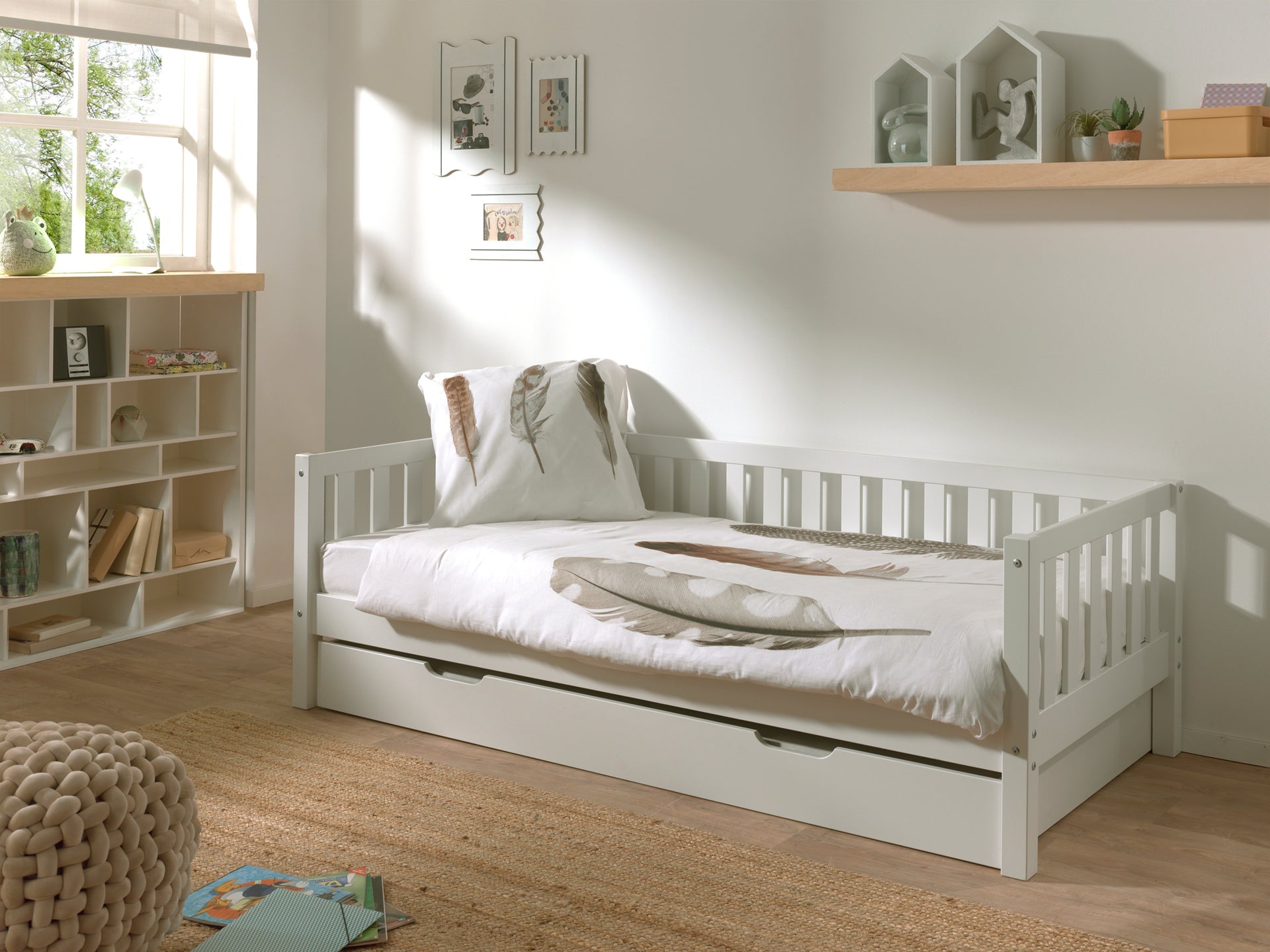 Vipack Fritz Kids Captain Bed With Trundle - White