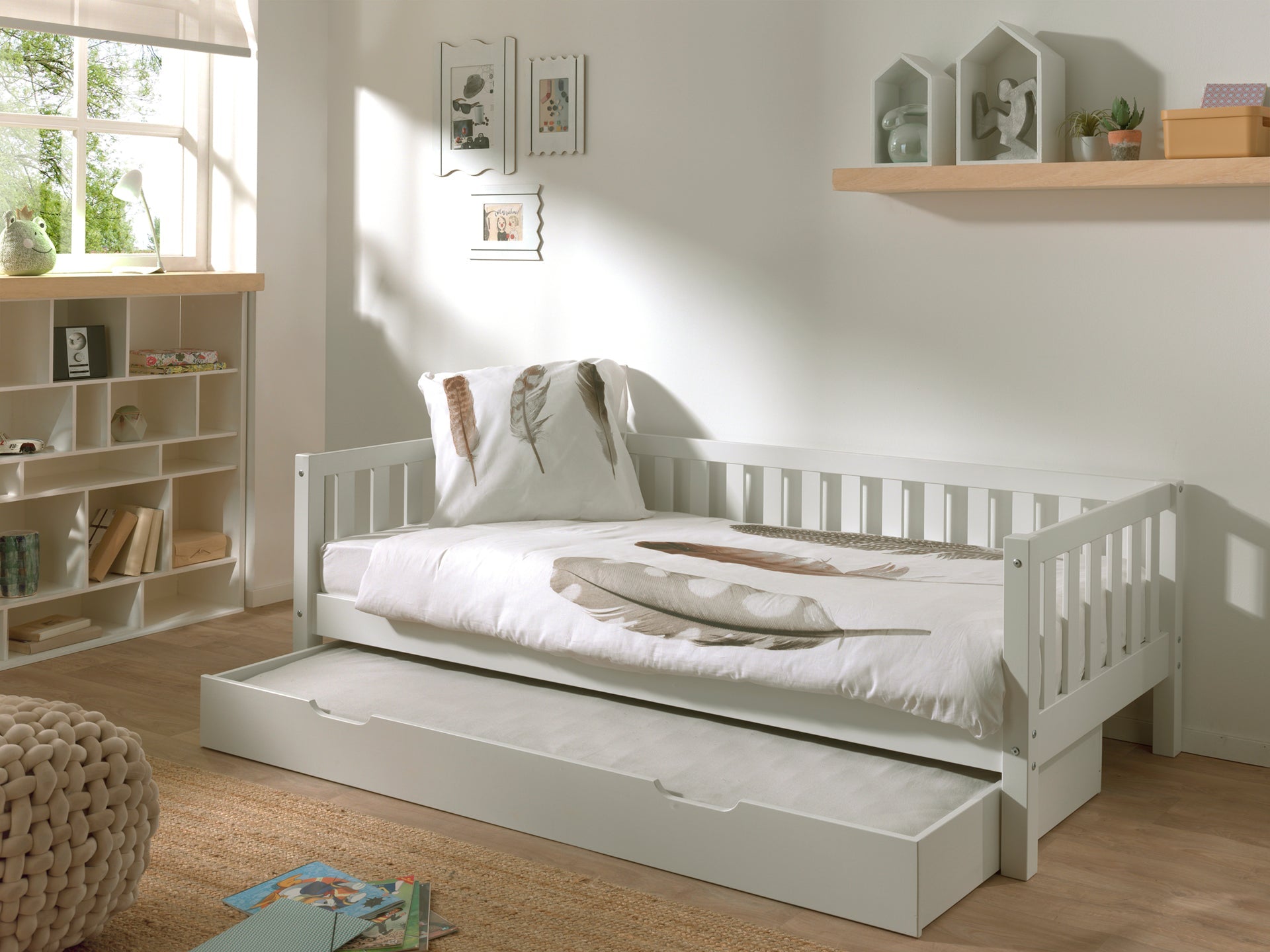 Vipack Fritz Kids Captain Bed With Trundle - White