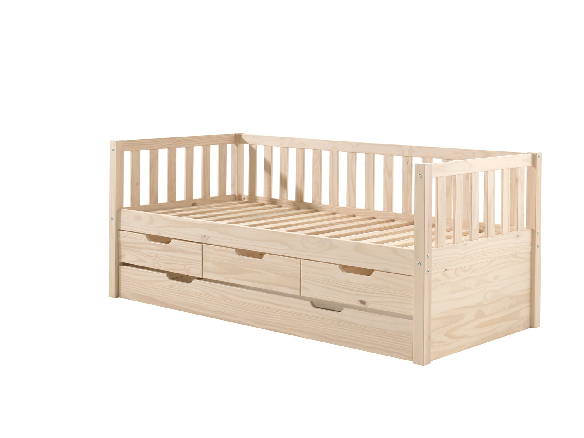 Vipack Fritz Kids Captain Bed with 3 Drawers & Trundle - Natural Pine