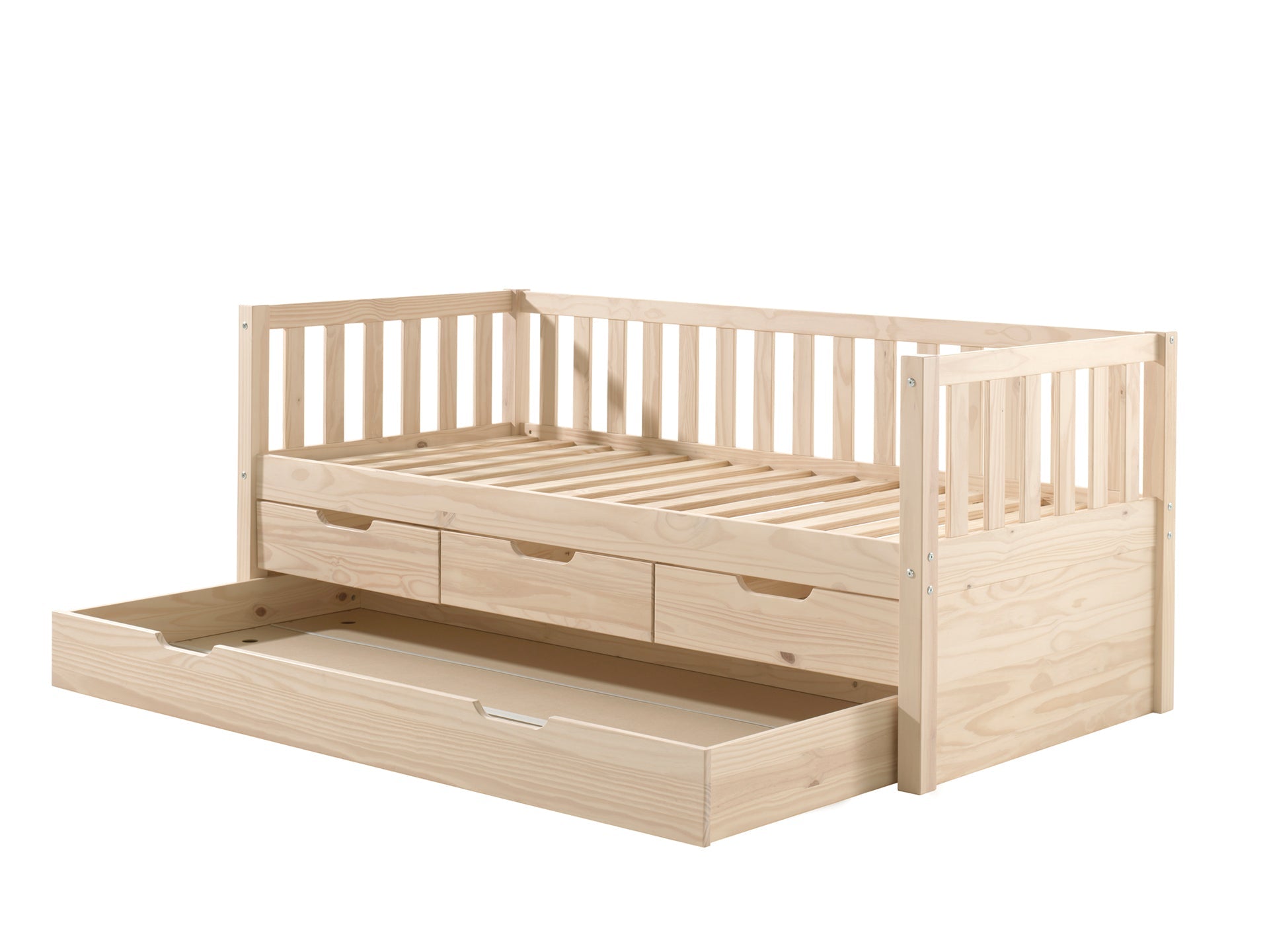 Vipack Fritz Kids Captain Bed with 3 Drawers & Trundle - Natural Pine