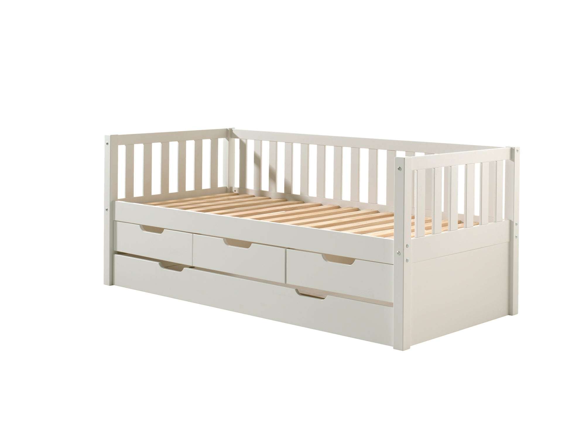 Vipack Fritz Kids Captain Bed with 3 Drawers & Trundle - White