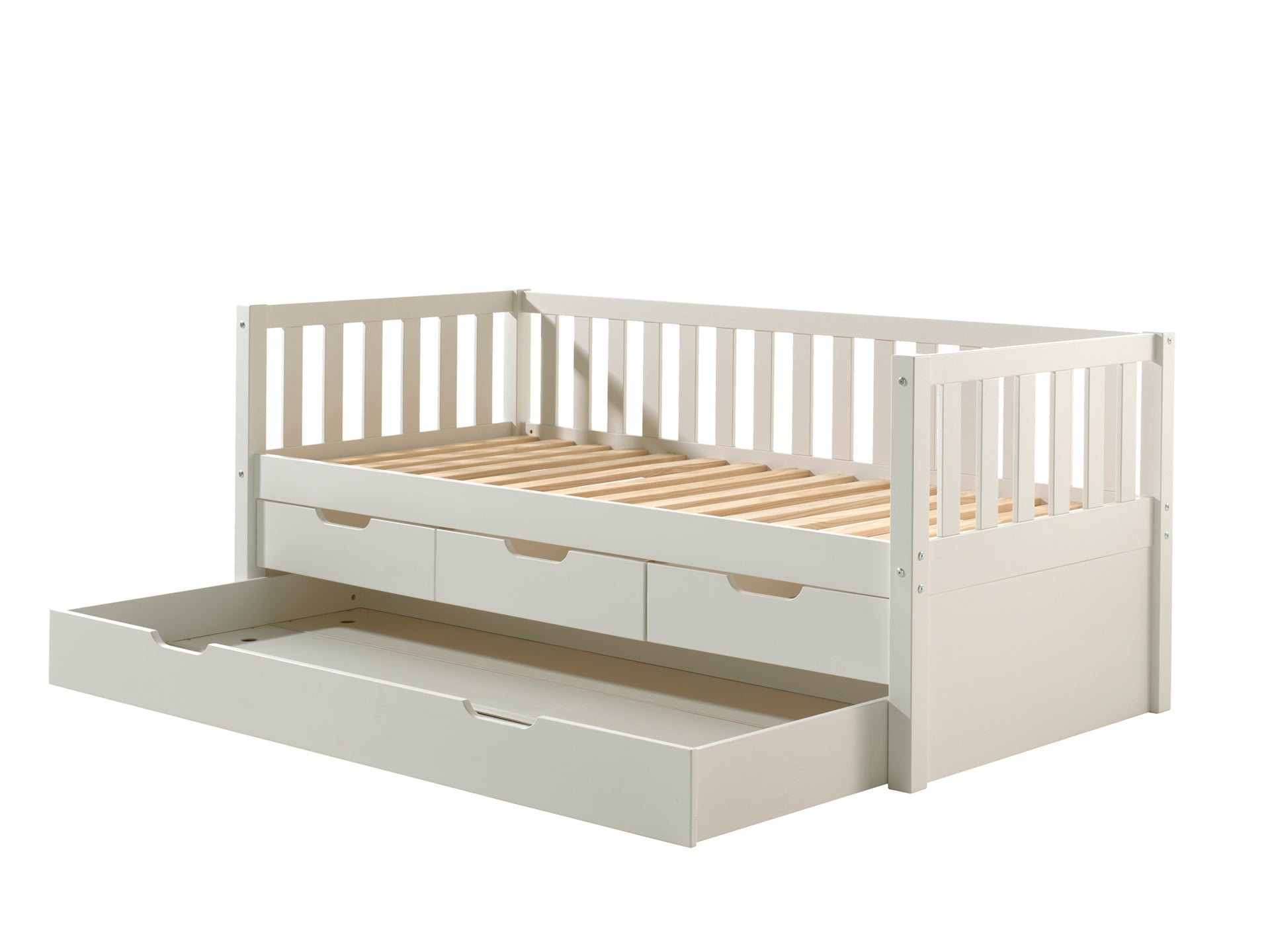 Vipack Fritz Kids Captain Bed with 3 Drawers & Trundle - White