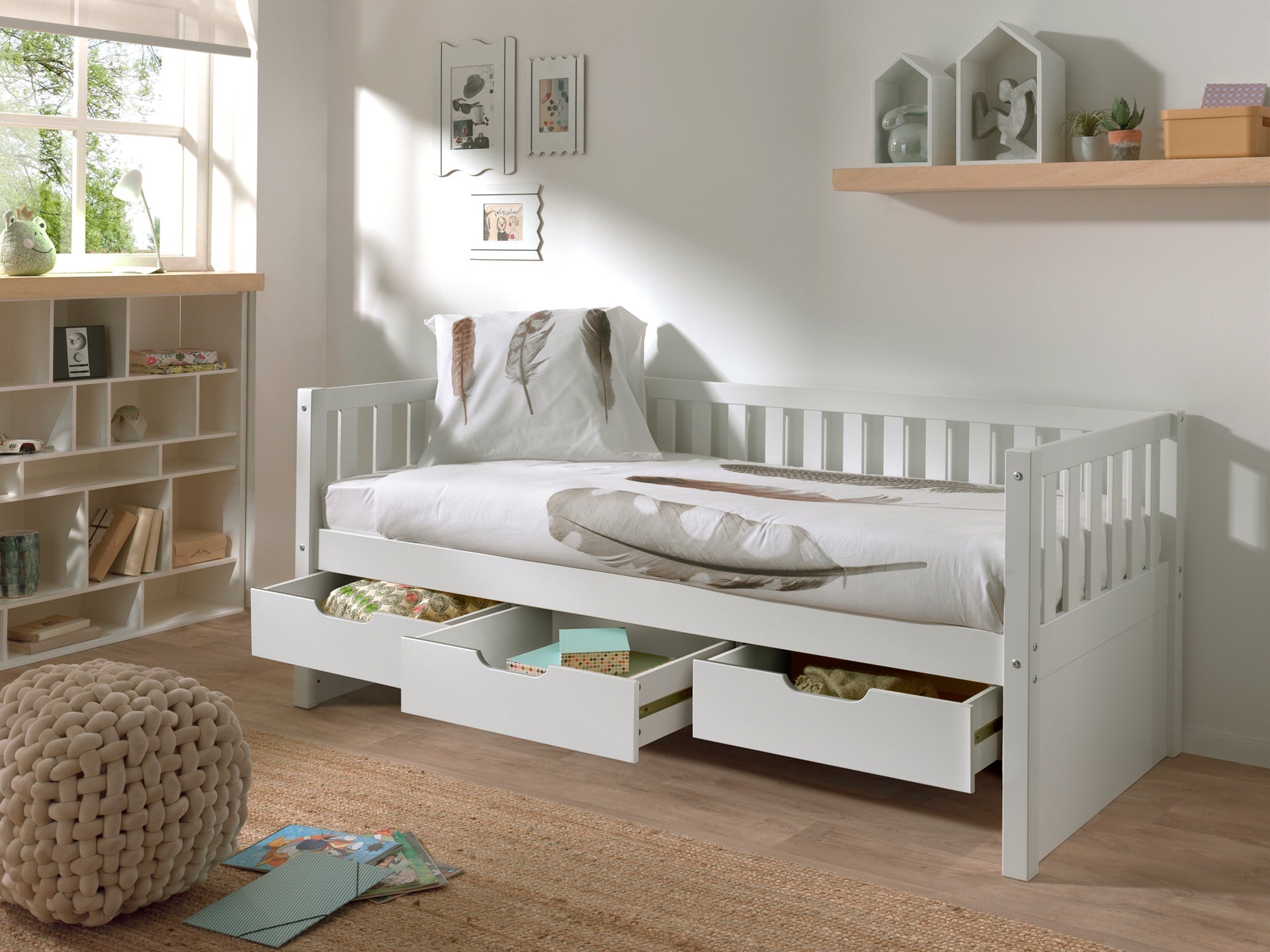 Vipack Fritz Kids Captain Bed with Drawers - White